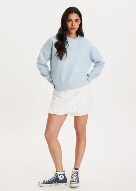 Sweater met broderie blauw (BLW.L)