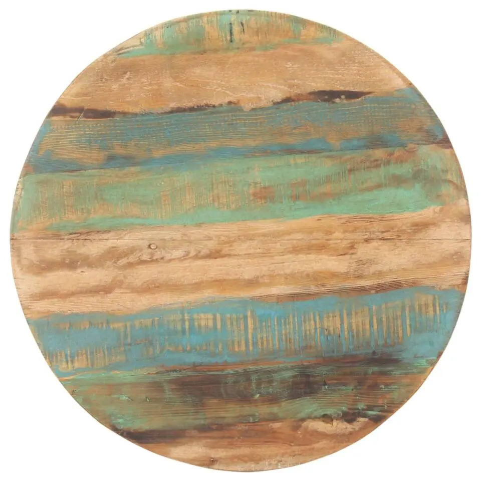 vidaXL Eettafel - Ronde tafel - Massief gerecycled hout en ijzer - Ø80 cm