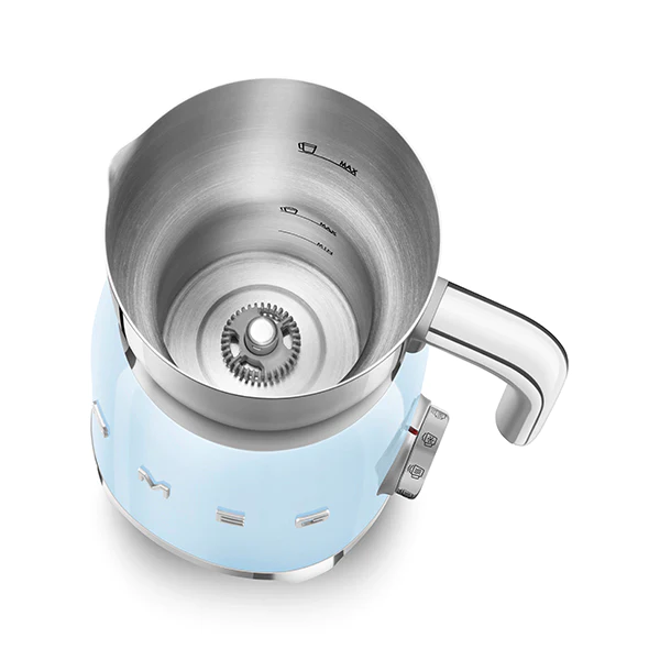 Chocolatière et mousseur de lait 500 W MFF11PBEU bleu azur Smeg
