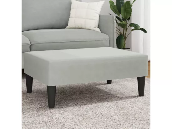 Repose-pied gris clair 77x55x31 cm velours