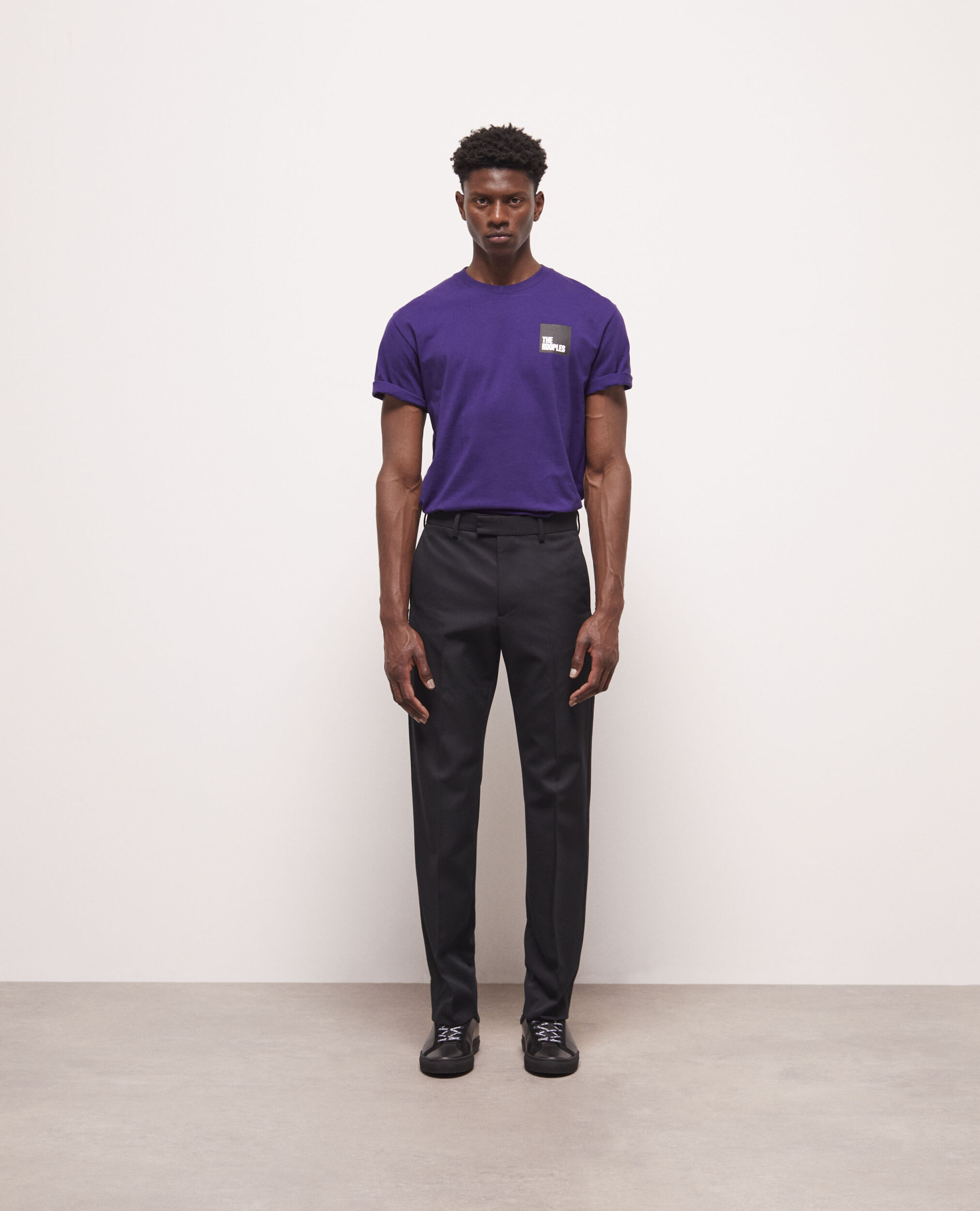 Pantalon en laine évasé noir