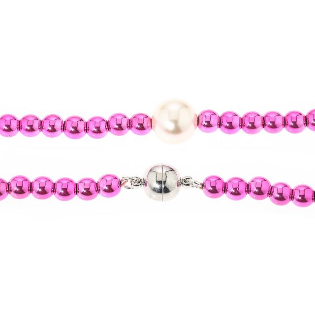 Glamour-Collier, Muschelkernperle, Magnet, ca. 50 cm