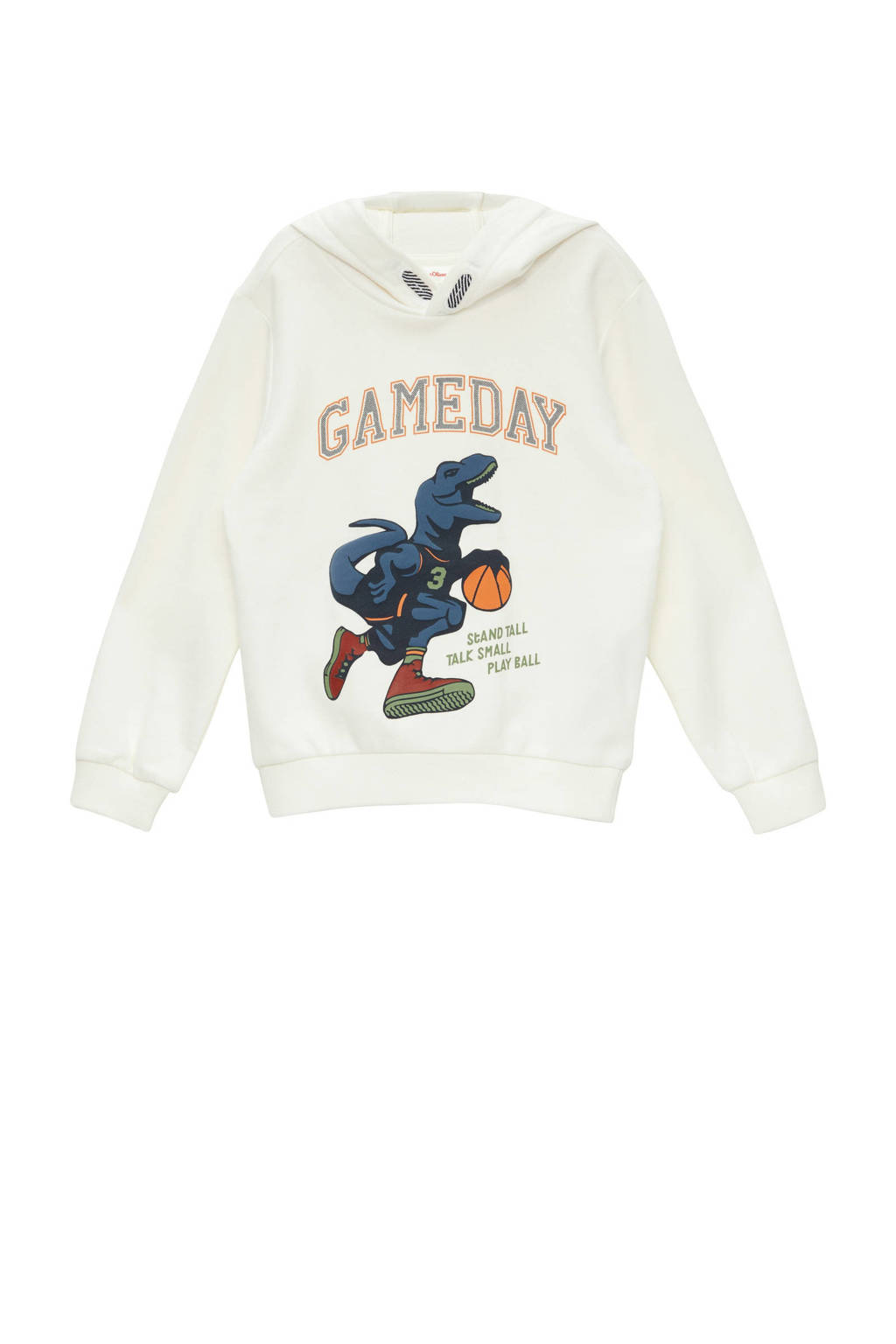 s.Oliver hoodie met printopdruk wit