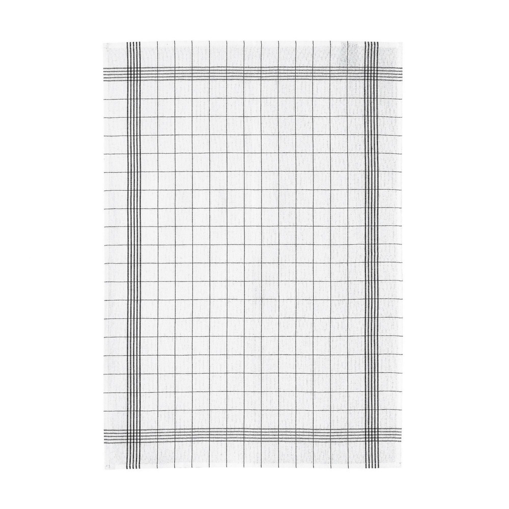 Torchon metis carreaux noir 55 x 75 cm