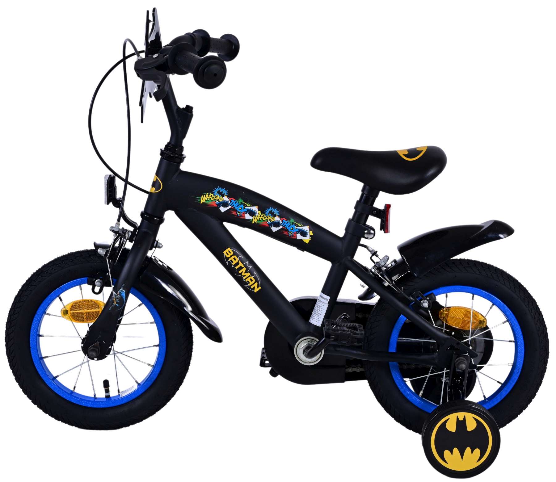 Kinderfahrrad Batman für Jungen 12 Zoll Kinderrad in Schwarz Fahrrad