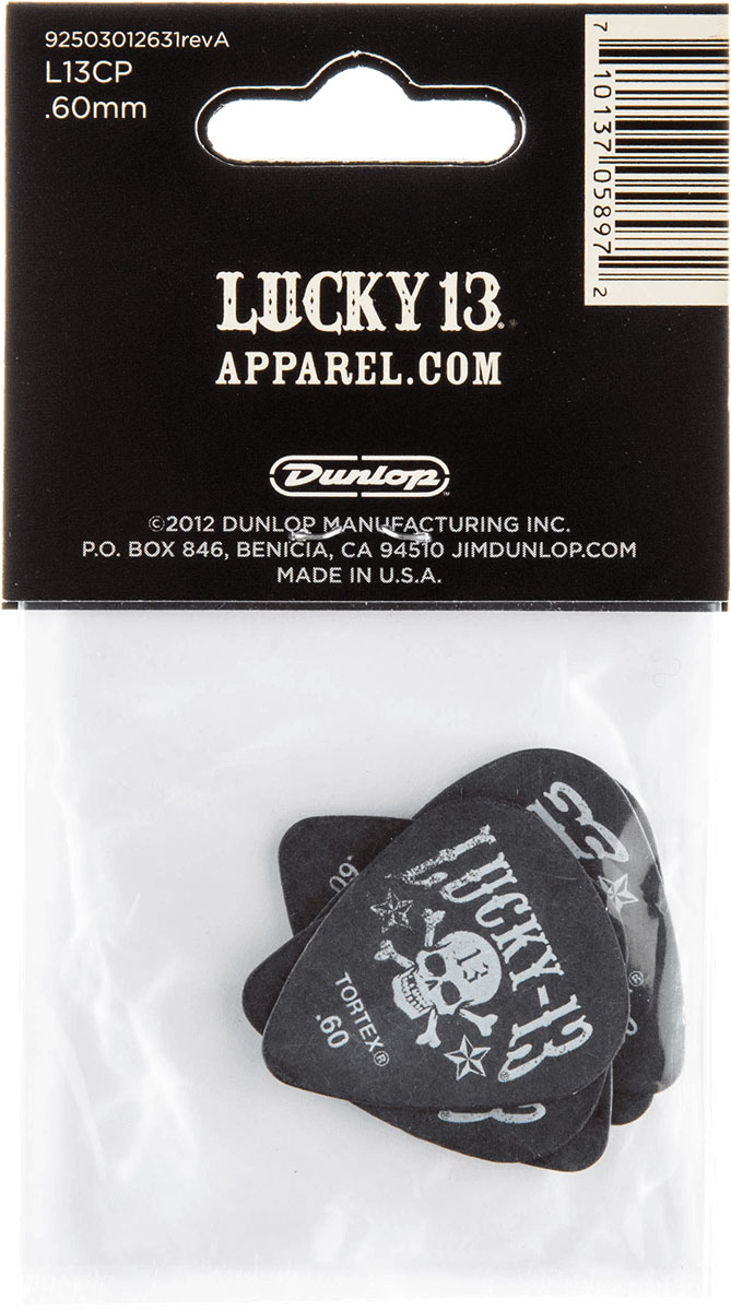 Jim Dunlop Lucky 13 Series Iii, Player'S Pack, 6, Assortiss, 0.60 Mm - Médiators