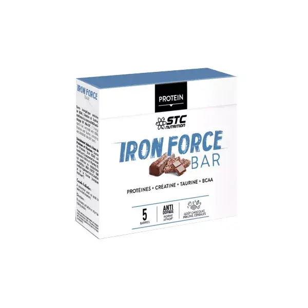 Barra STC Iron Force sabor chocolate praliné, 5 unidades