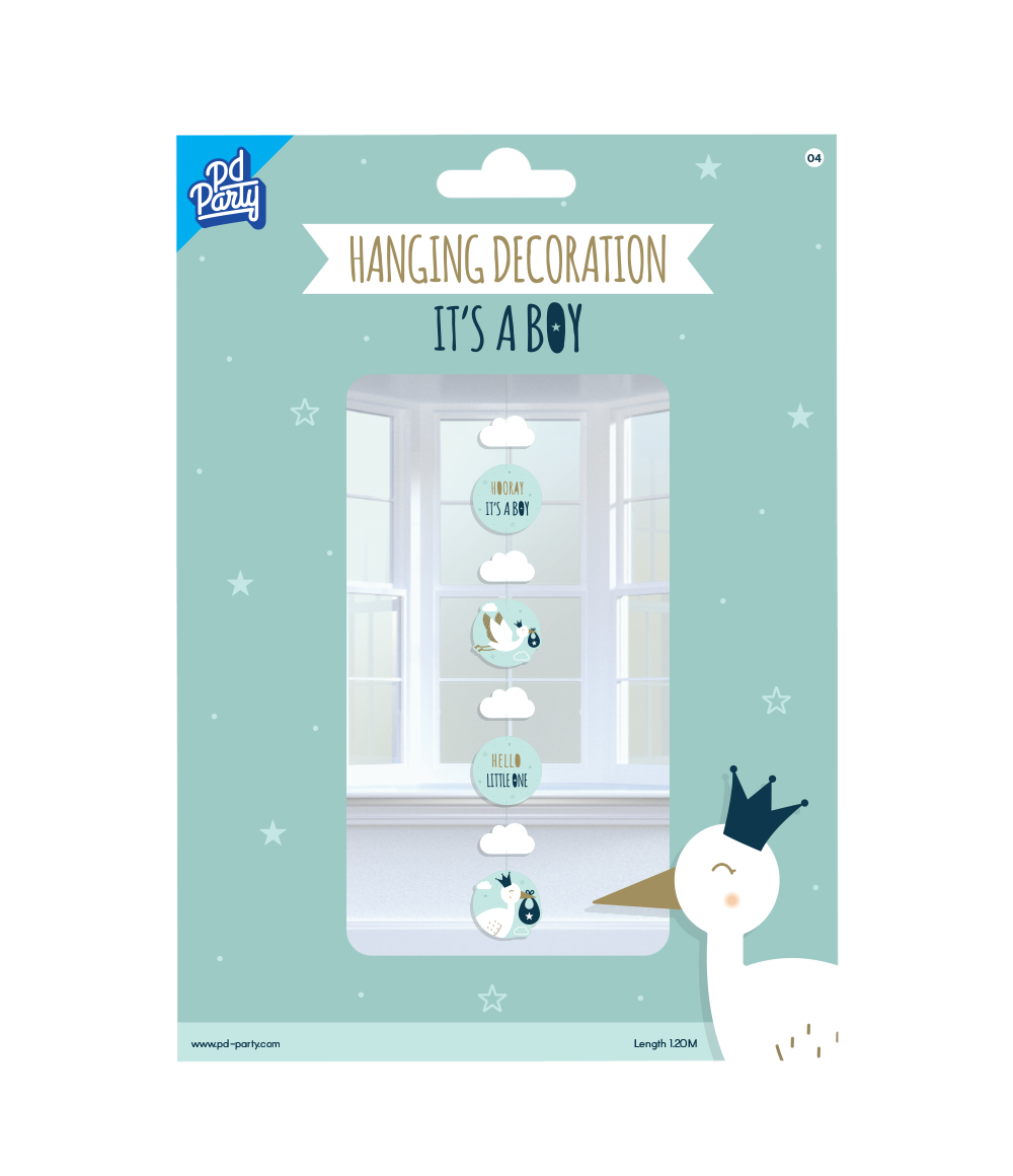 Hangdecoratie Newborn Baby Boy 120cm