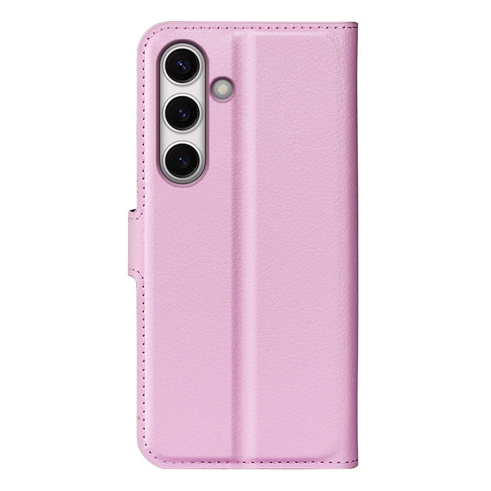 Samsung Galaxy S24 FE Leder Tasche Flip Cover Litchi Look - Rosa