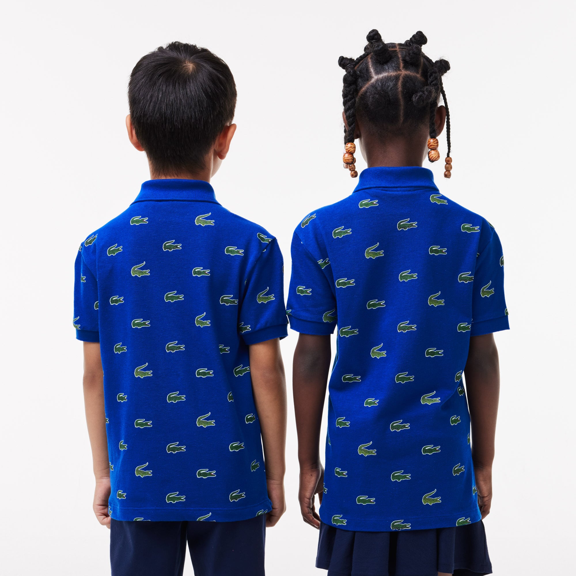 Polo avec imprimé signature en coton Polos - Bleu - Lacoste - Enfant