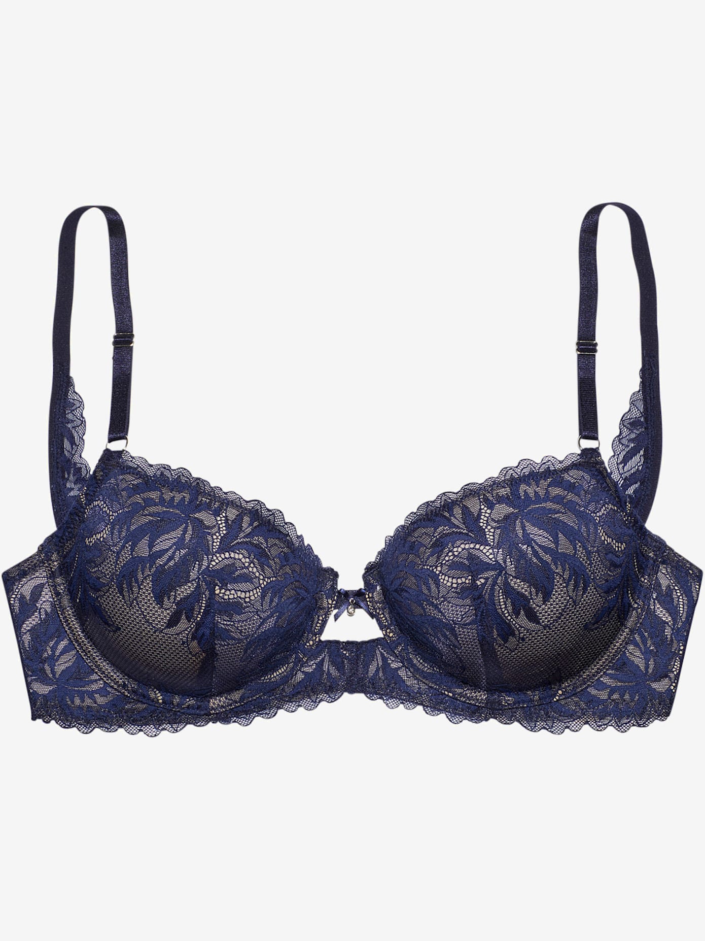 Soutien-gorge à armatures féminin avec nœud décoratif et accessoire brillant