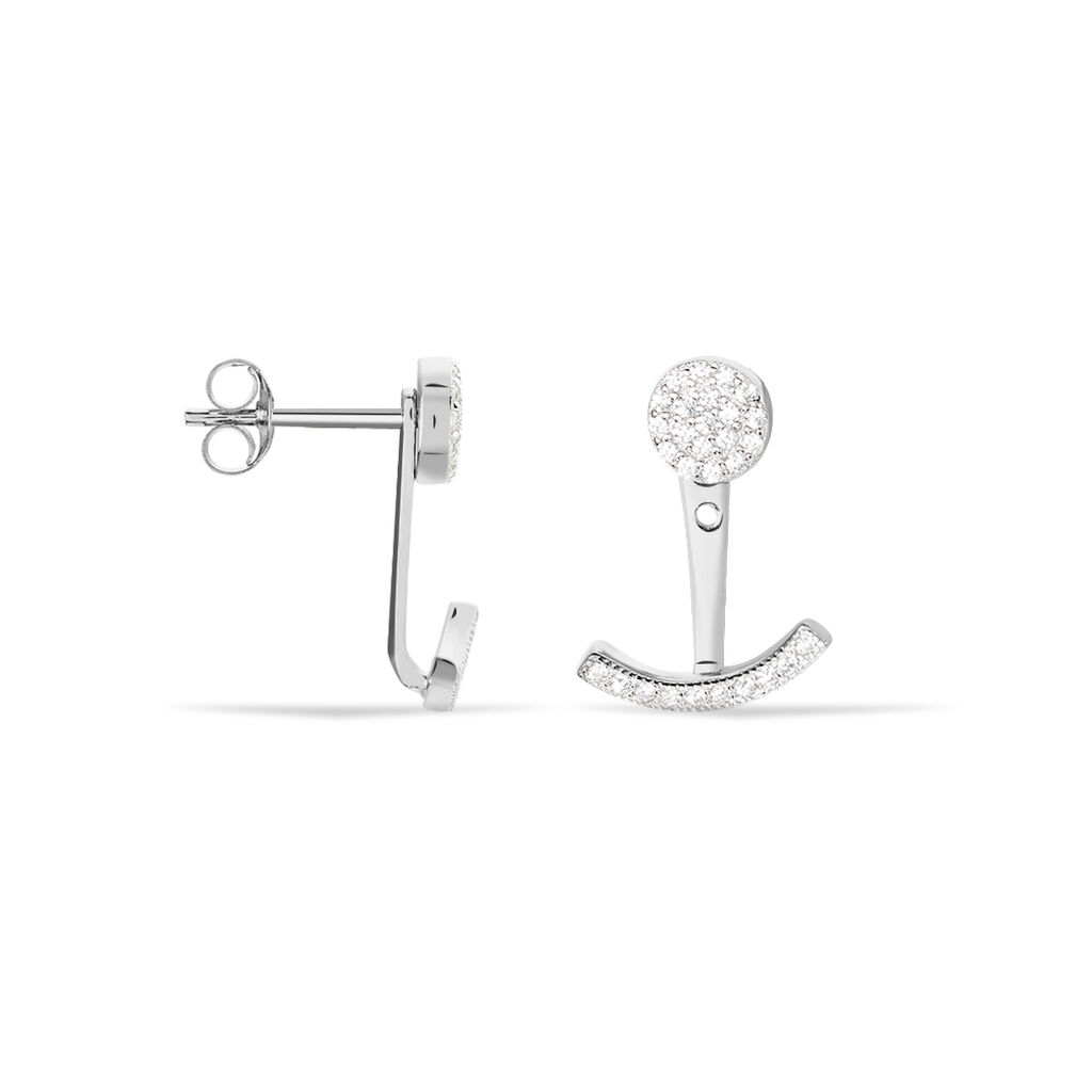 Bijoux D'oreilles Phybie Argent Blanc Oxyde De Zirconium