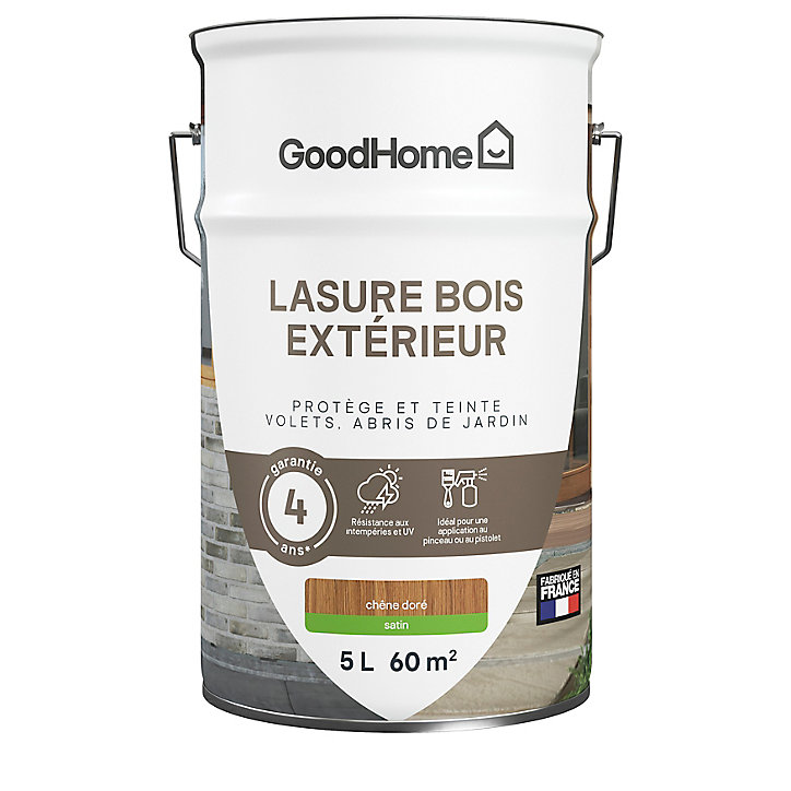 Lasure extérieure chêne doré satin 4 ans GoodHome 5L