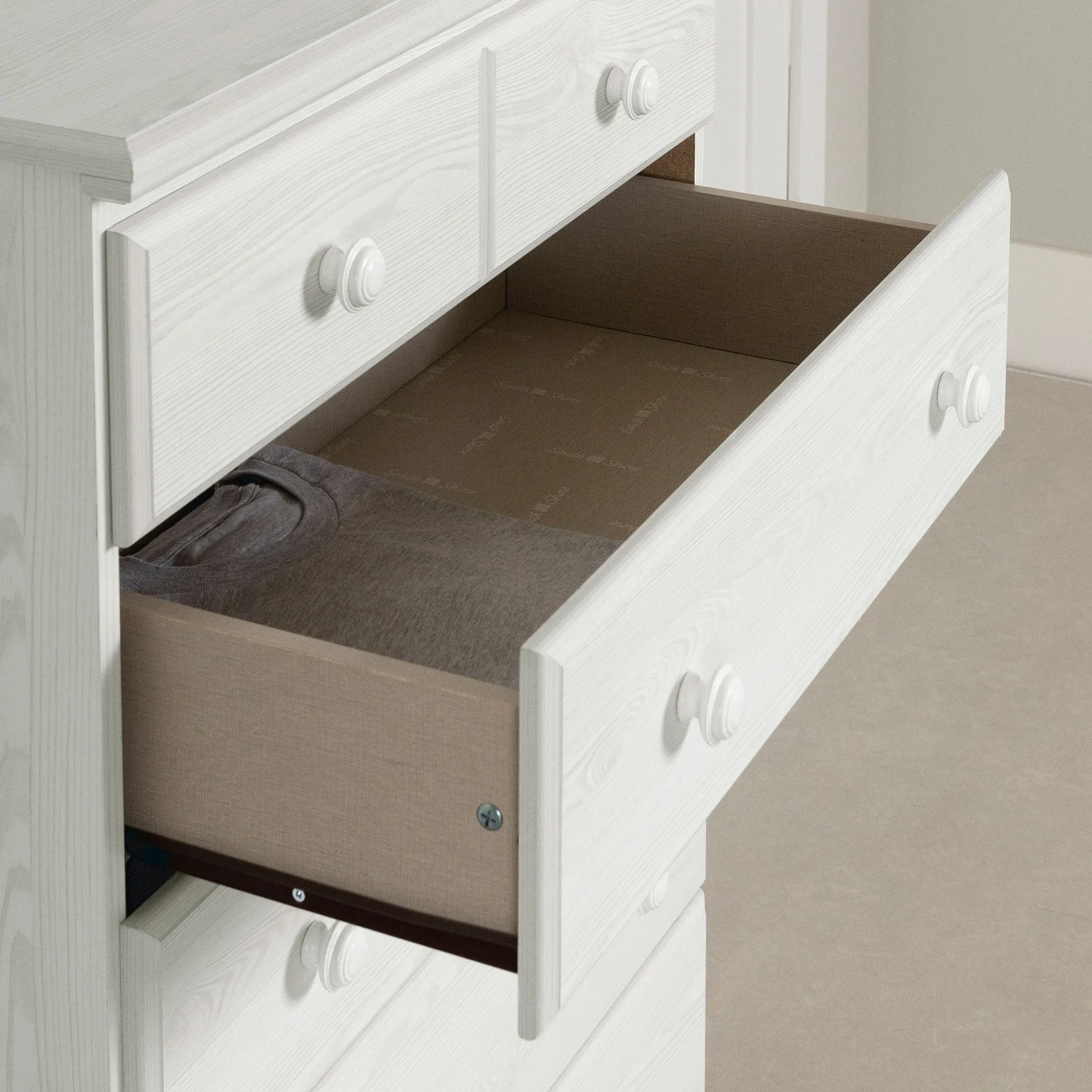 South Shore Commode 5 tiroirs - Summer Breeze Pin blanc