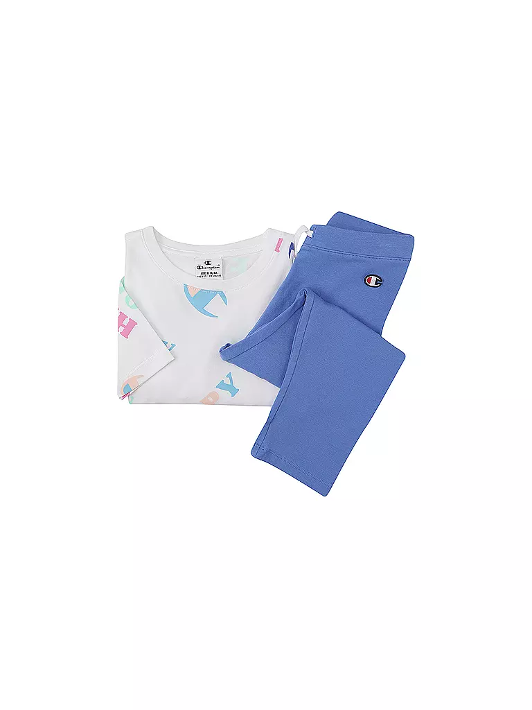 CHAMPION Mädchen Set 2-teilig (T-Shirt und Leggings) weiss