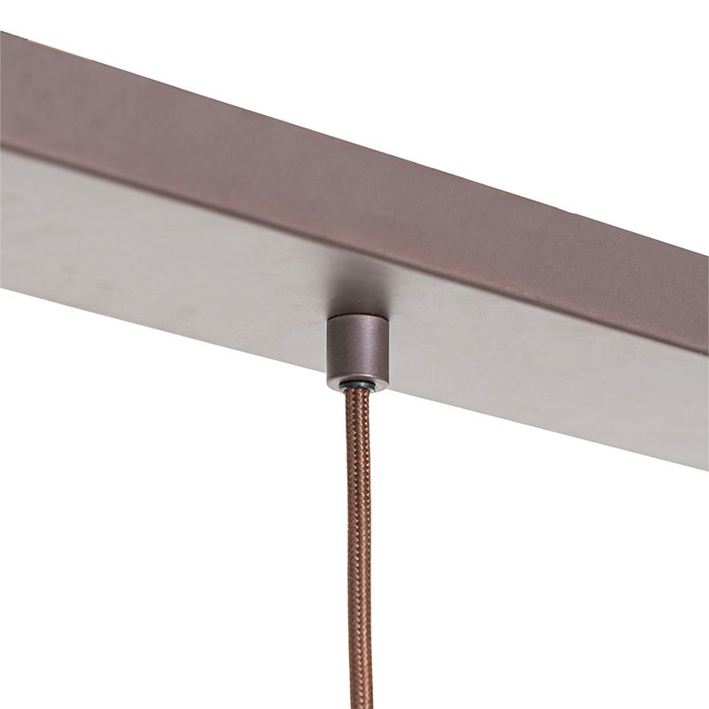 Moderne hanglamp bruin langwerpig 3-lichts - Saffira