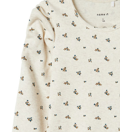 Name It Bluse - NMFOlinne LS Slim Top - Peyote Melange