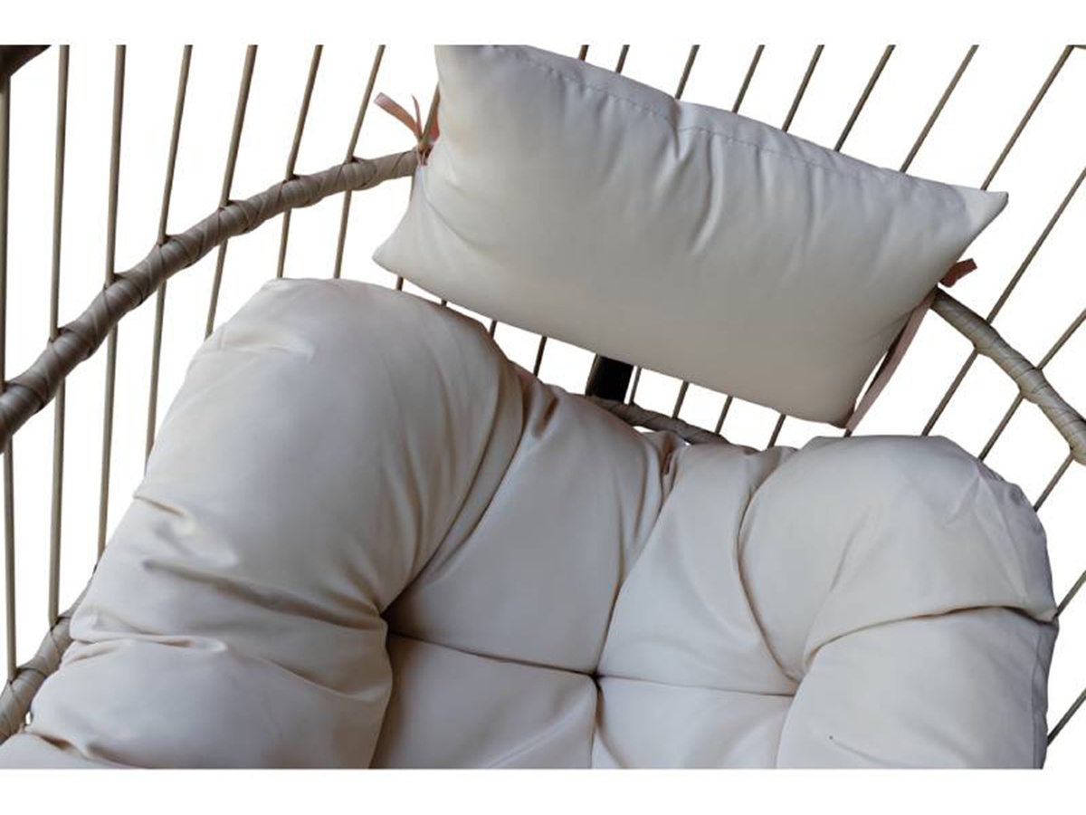 Buitenkado hangstoel met beige kussens - Black