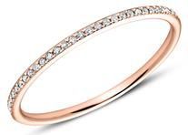 Memoire ring 14 karaat roségouden Diamanten