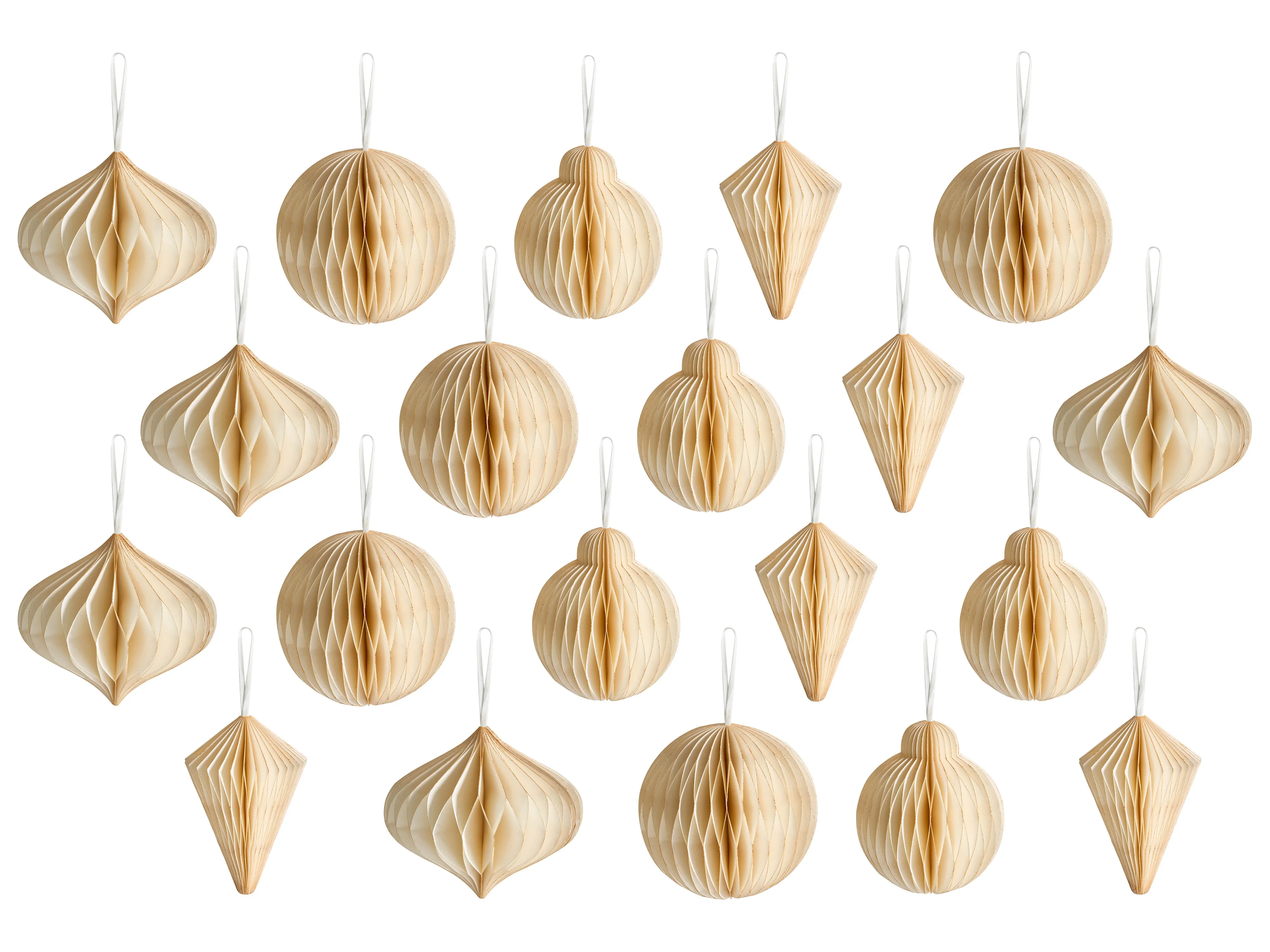Set van 20 kerstornamenten JOLSTRA Papier Beige