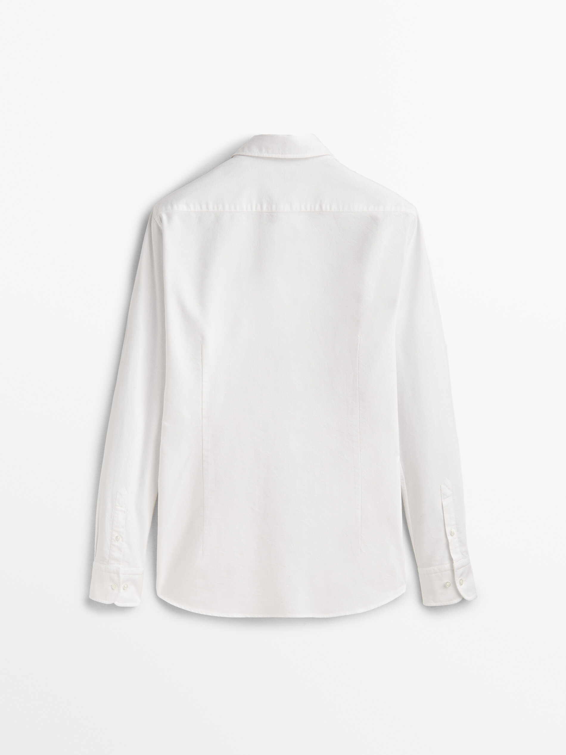 Camisa oxford de algodão slim fit - BRANCA
