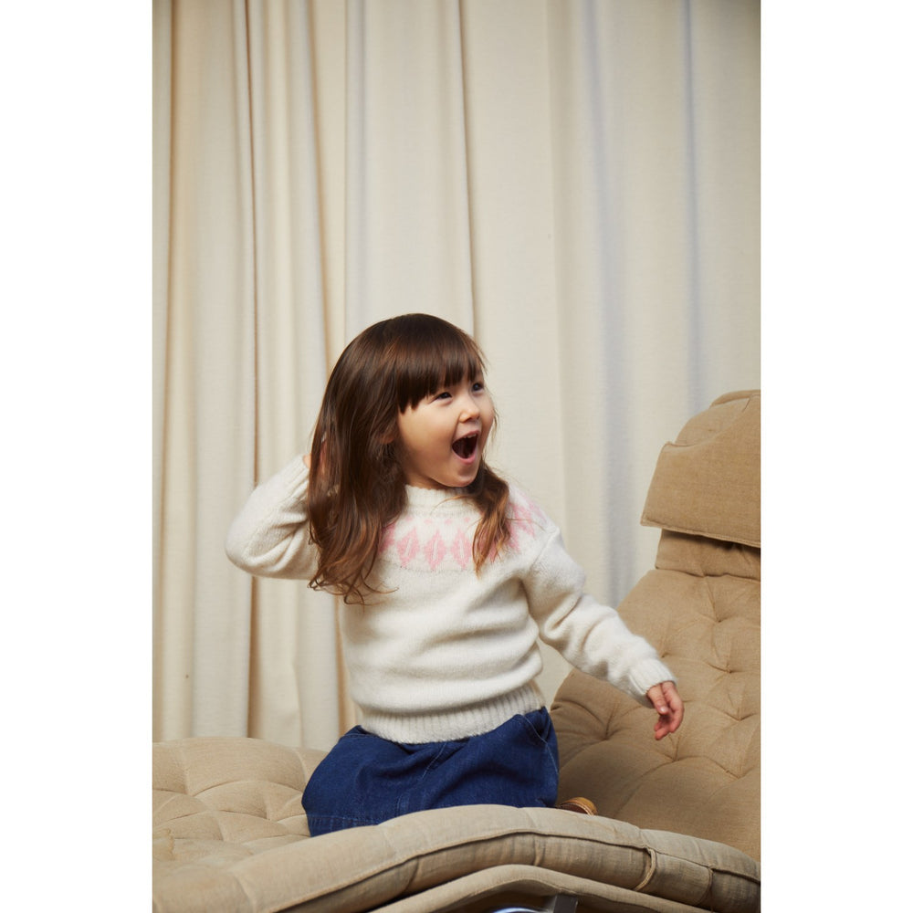 Køb COPENHAGEN COLORS Creme/Bubblegum Combi Wool Island Bluse