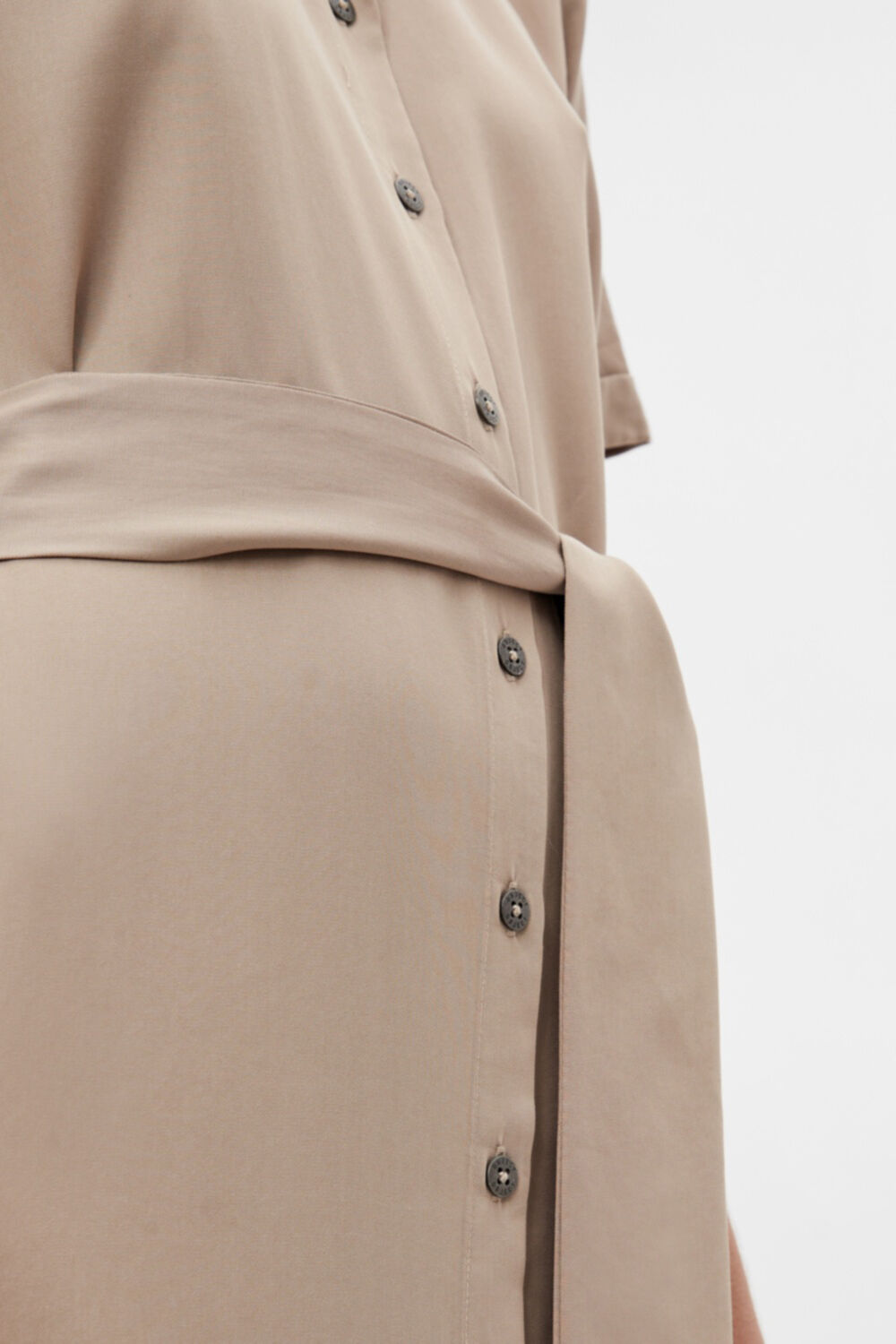 Vestido longo tipo camisa - Cinza