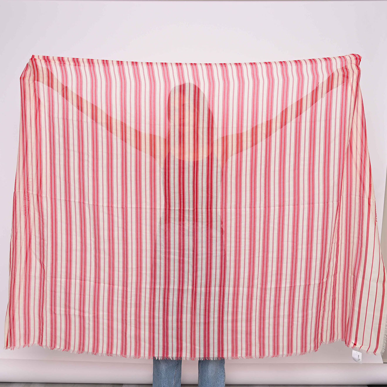 Dior Etole en Coton rayée blanc/rouge - Neuf avec étiquette - 180x140 cm