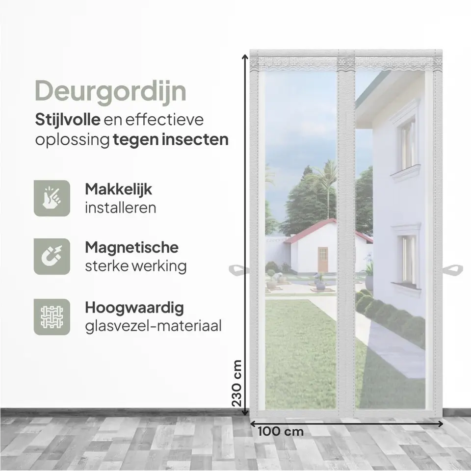 O'DADDY Deurgordijn Deluxe FIBER 100x230 - Magnetisch Vliegengordijn Wit