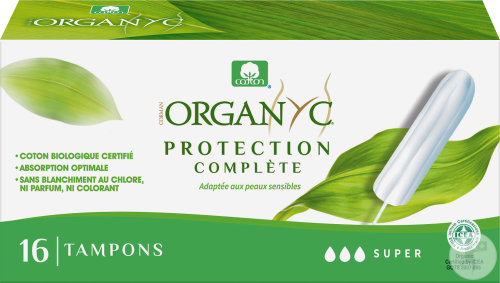 Organyc Tampon Super 100% Cotton Bio 16 Pièces