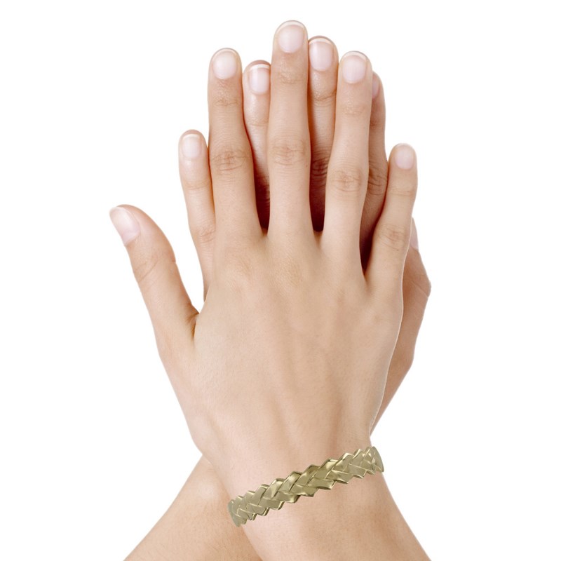 Bracelet Plaqué Or Demi Jonc Tréssé
