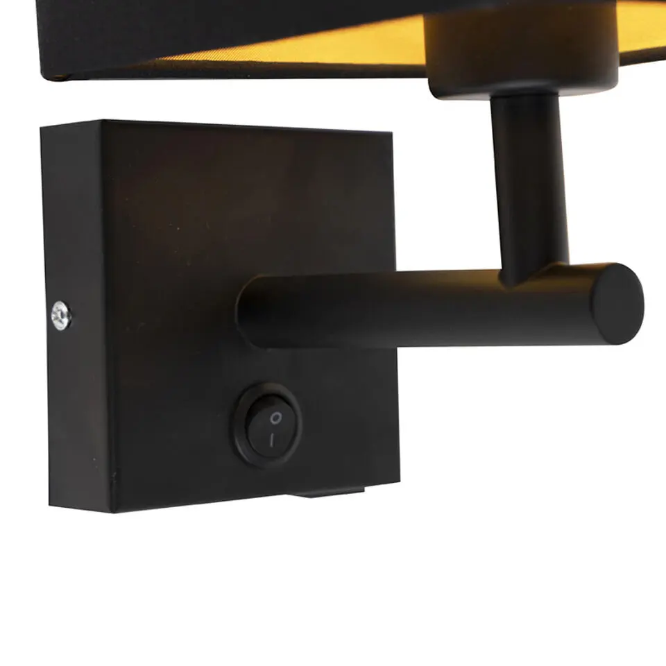 Qazqa wandlampen combi zwart e27
