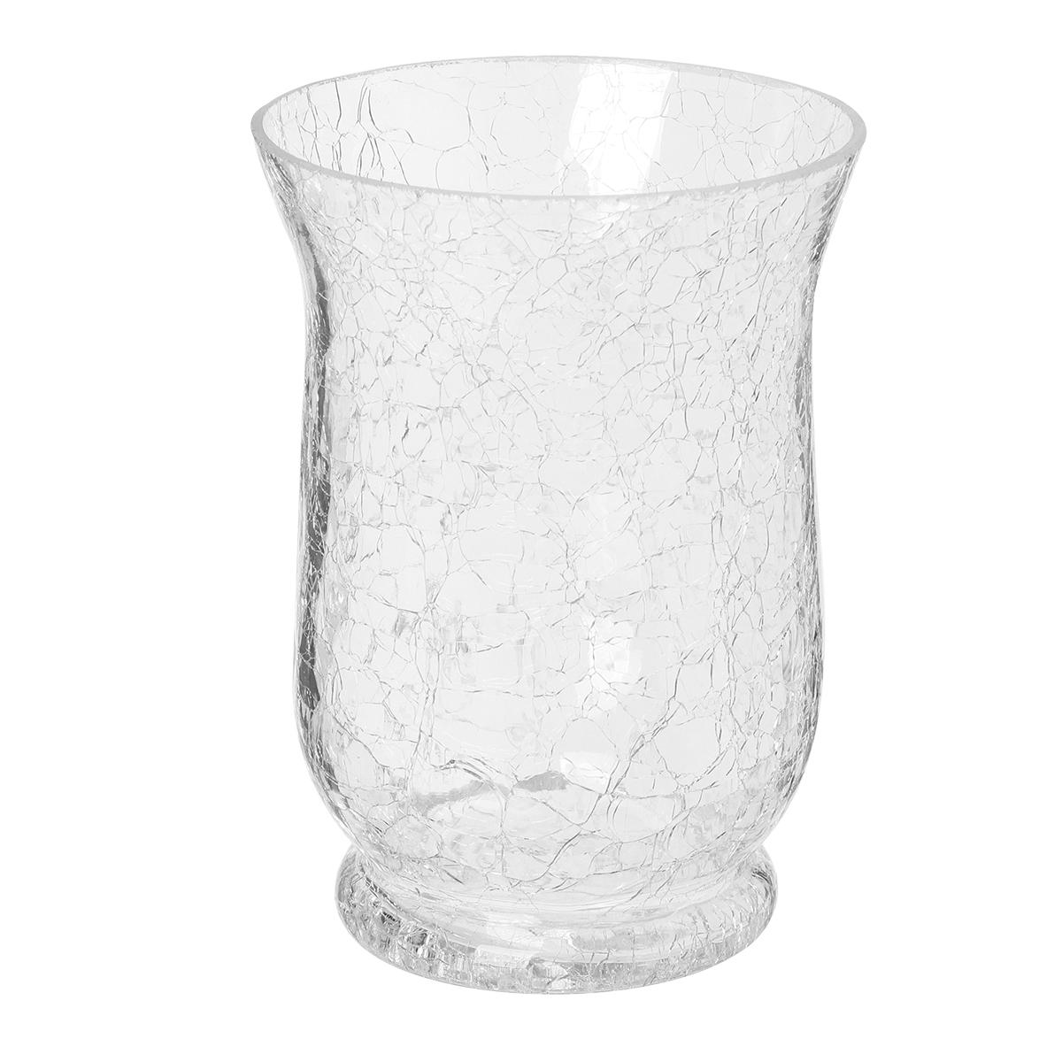 PHOTOPHORE VERRE CRAQUELE EVASE H.15CM