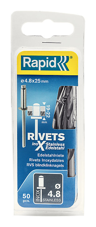 Rivets inoxydables Rapid Ø4.8x25mm