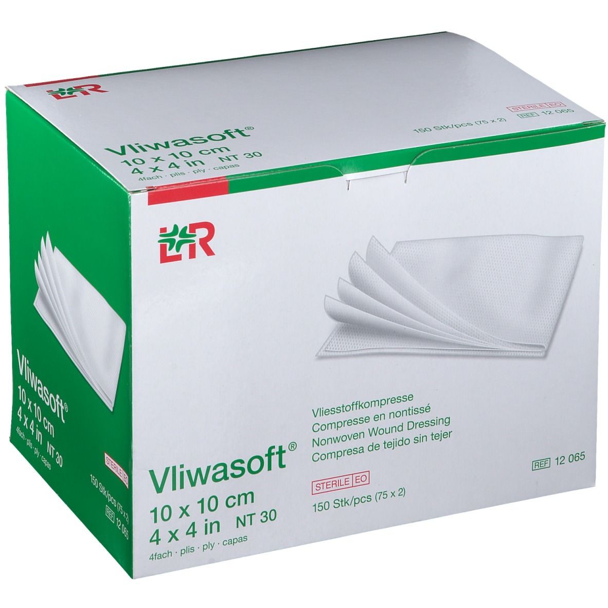 Vliwasoft® Vliesstoffkompresse 10 cm x 10 cm 4lagig steril