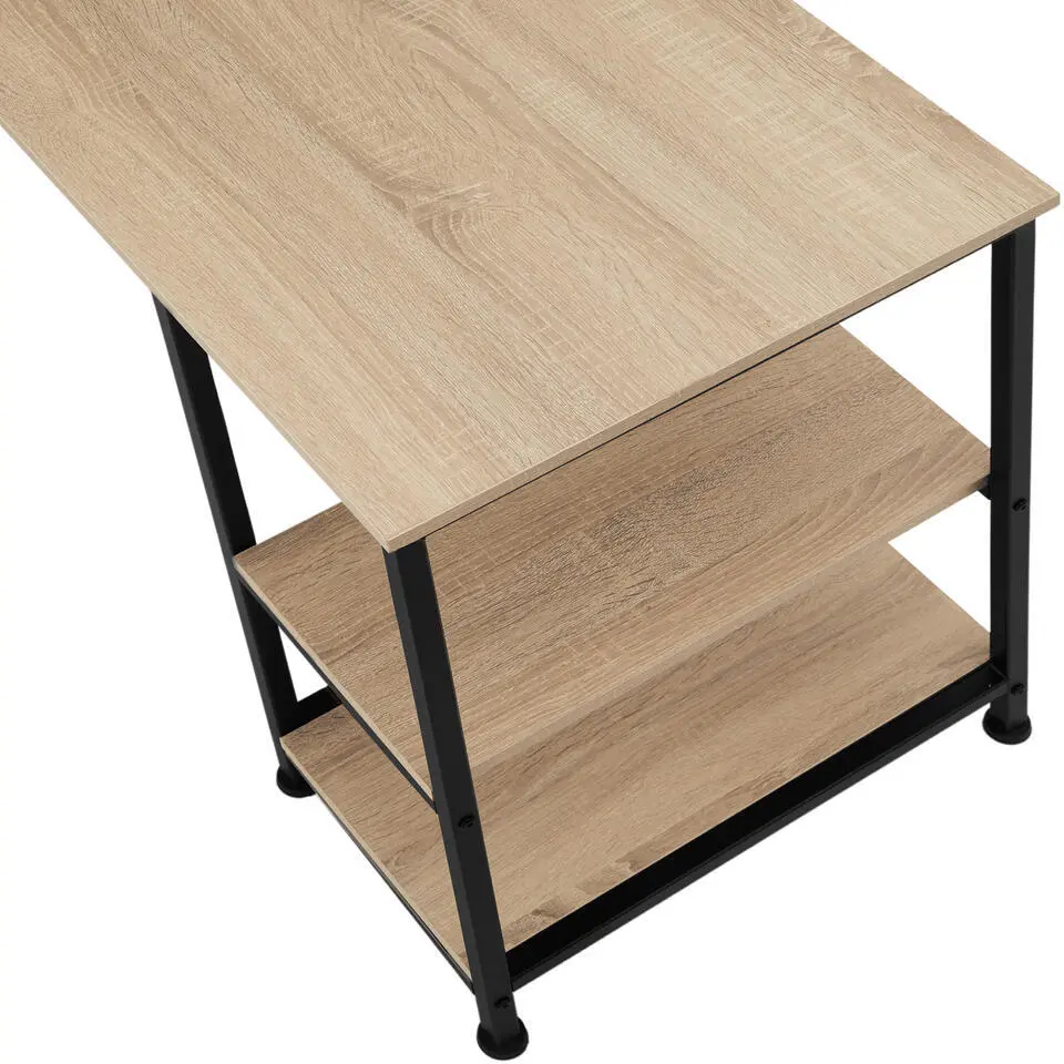 tectake Bureau Stoke 137x55x75cm, Industrieel Licht Hout, Eiken Sonoma