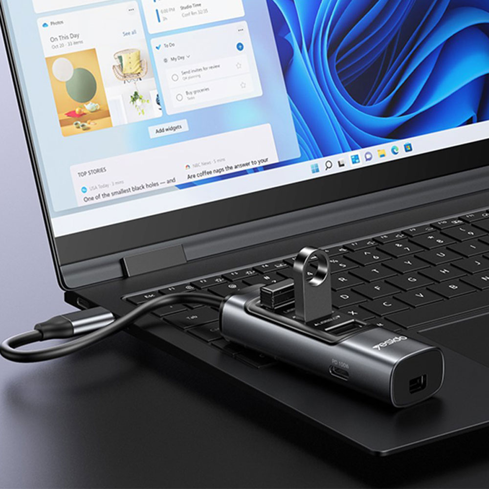 (5 Gbit/s) USB C auf USB 3.0   2x USB 2.0   USB C   Mini Displayport (PD/100W) Multiport Adapter Highspeed Aluminium Hub - Dunkelgrau