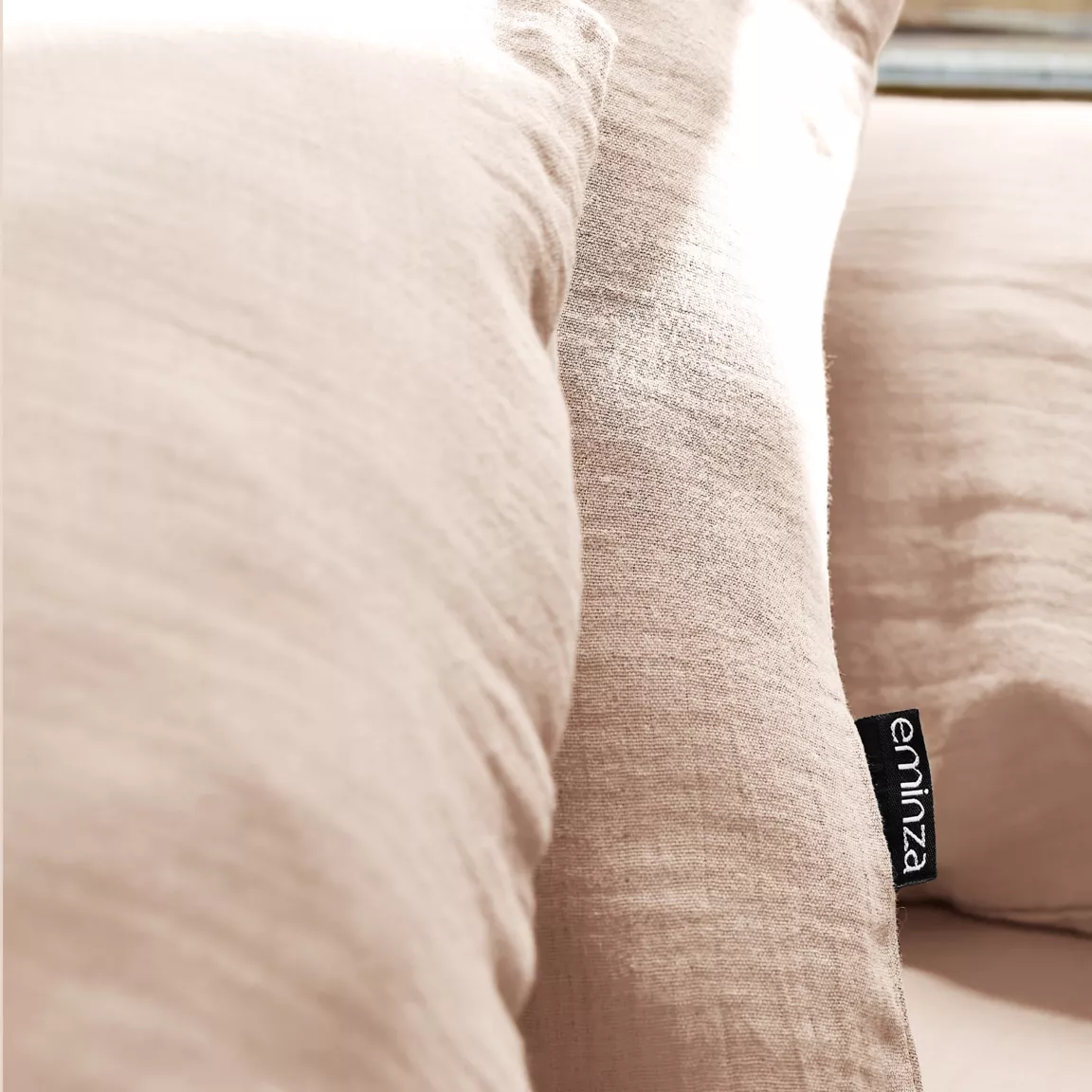 Drap housse gaze de coton (90 x 200 cm) Gaïa Rose poudré