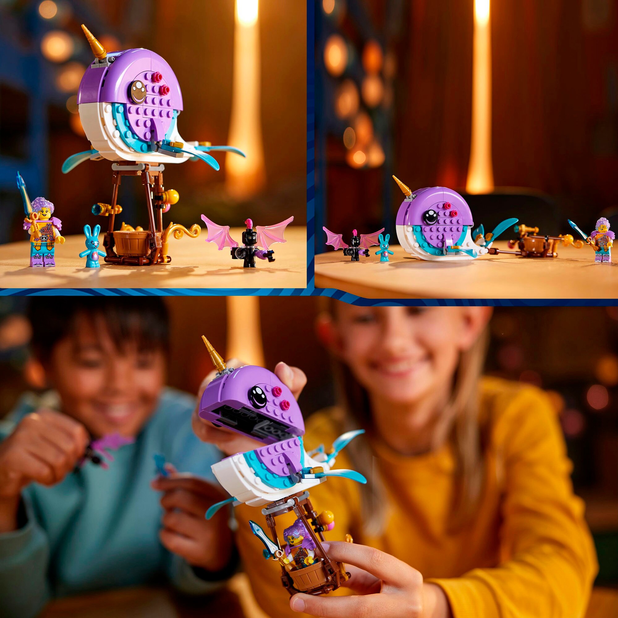 LEGO Konstruktionsspielzeug DreamZzz Izzies Narwal-Heißluftballon
