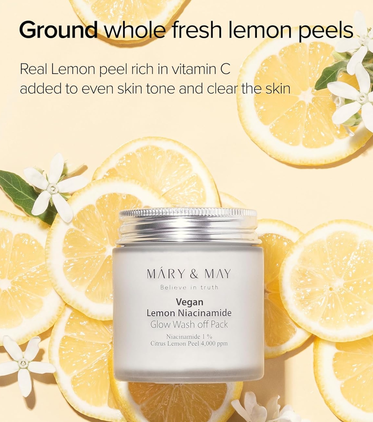 Mary & May - Máscara Facial Esfoliante Lemon Niacinamide Glow Wash off