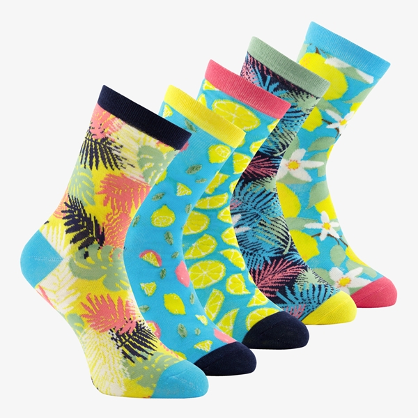 5 paar dames sokken met print