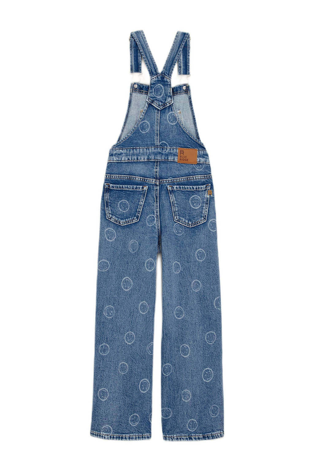 WE Fashion loose tuinbroek blue used denim