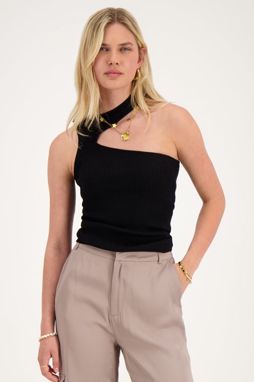 Zwarte cut-out top