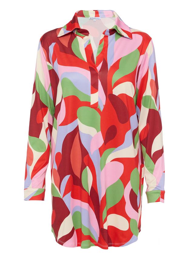 Longbluse mit grafischem Print