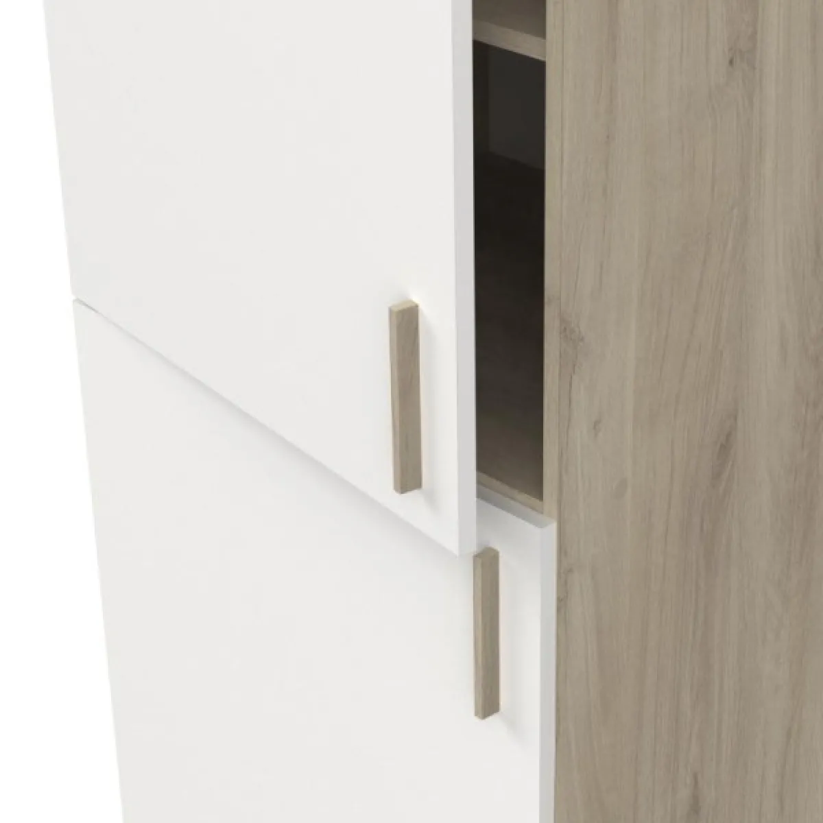 Dansmamaison ABINCI Colonne Cuisine 2 Portes 60 cm Blanc/Chêne