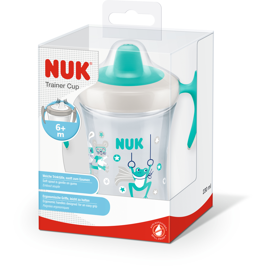 NUK Trainer Cup 230ml weiche Trinktülle, auslaufsicher ab 6 Monaten petrol