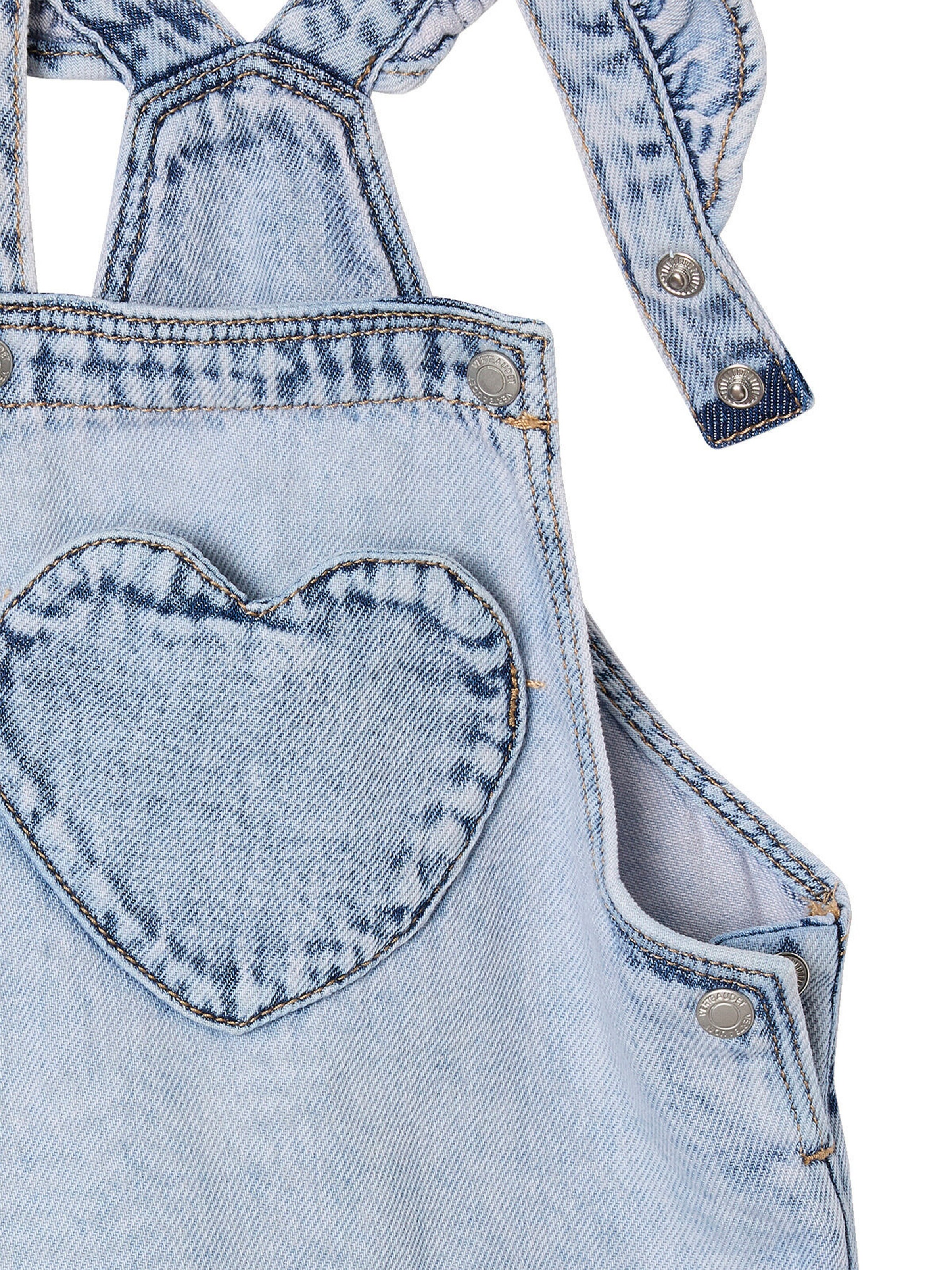 Vertbaudet Baby Latzhose aus Light-Denim gebleicht