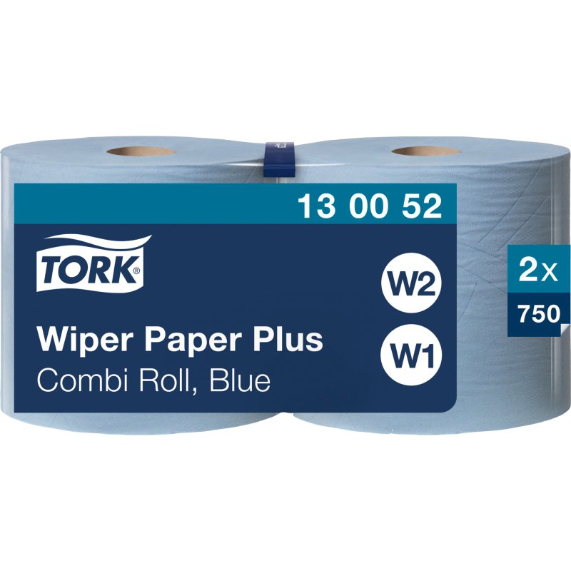 Bobine d'Essuyage Plus bleue W1/2 Tork, absorbant, 750 feuilles