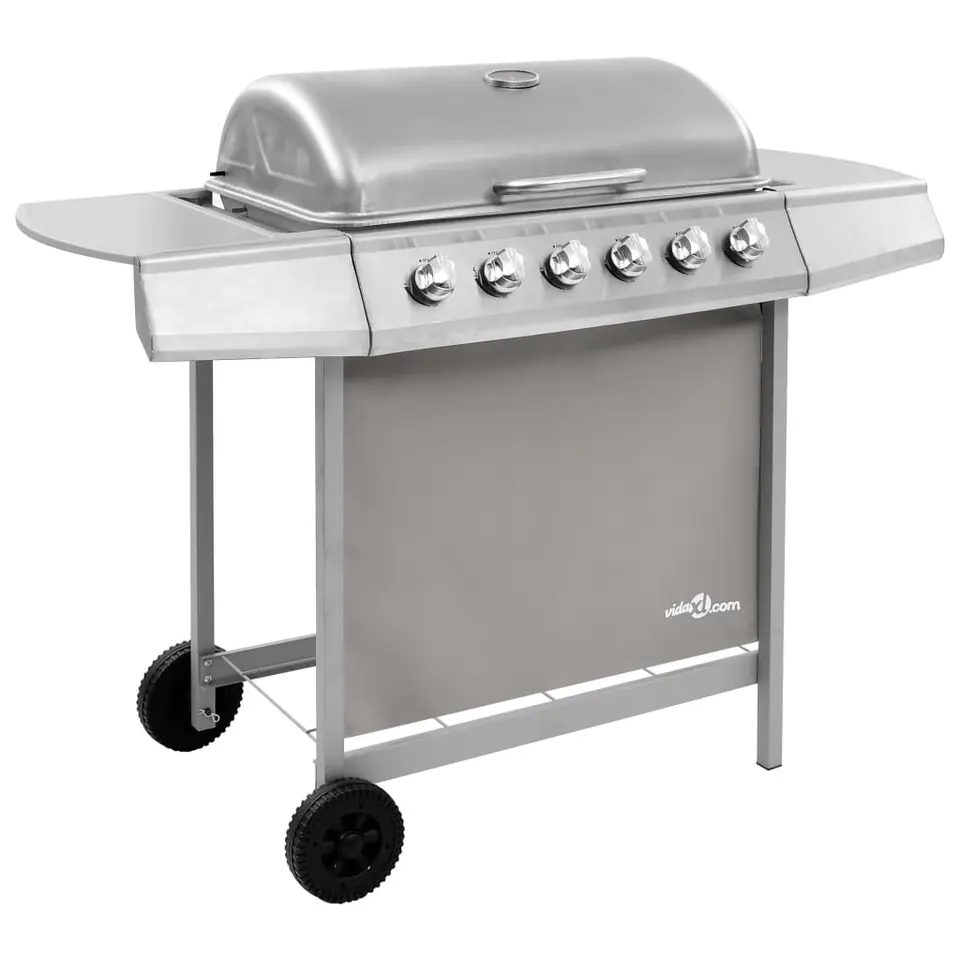 vidaXL - Gasbarbecue-grill - Zilver - Staal