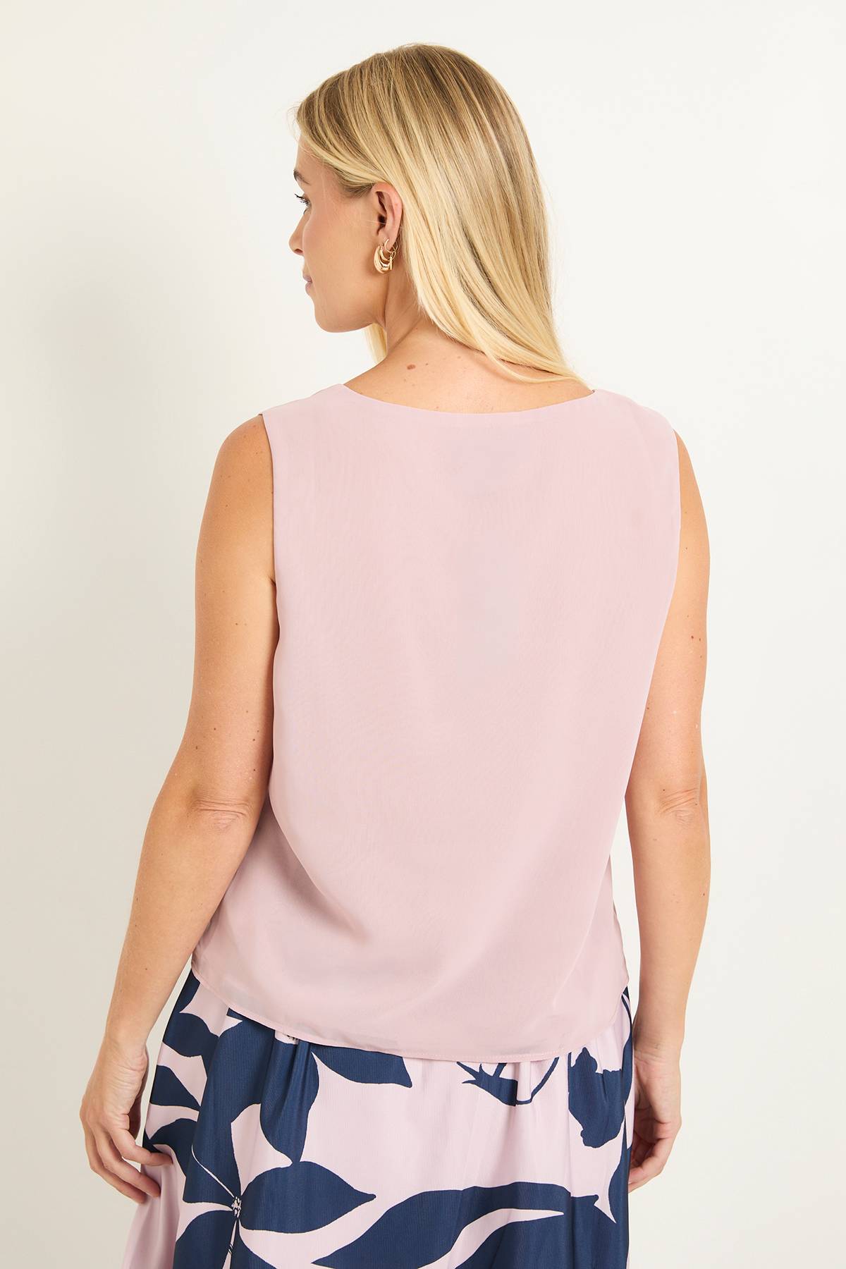 Wallis Top Caraco Petite En Mousseline Col V